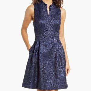 NWT Lilly Pulitzer Metallic Navy Dress Size 4